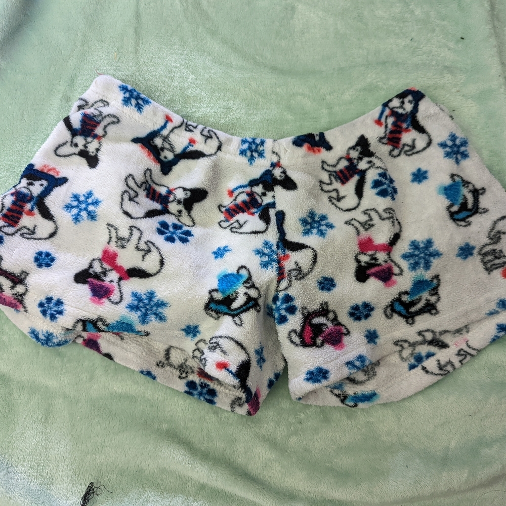 Fluffy pajama shorts